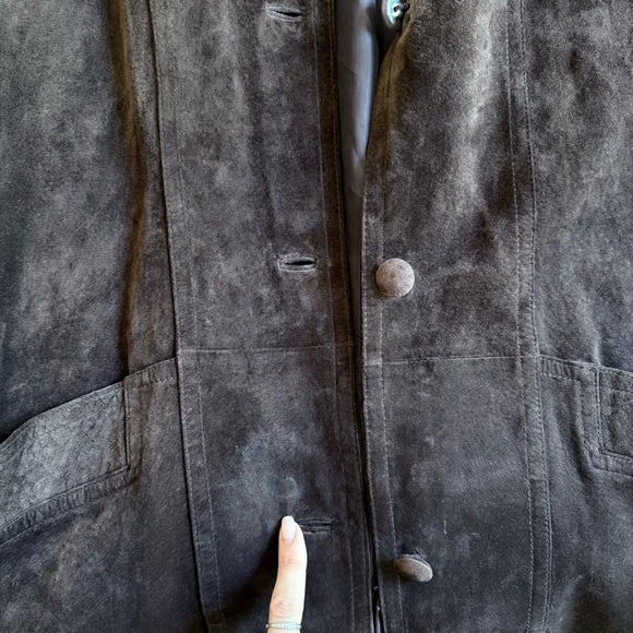 VTG SILVERLEAF Brown Suede Leather Coat M - Picture 8 of 11